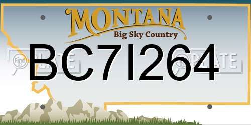 BC7I264 Montana License Plate