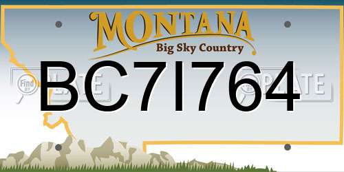 BC7I764 Montana License Plate