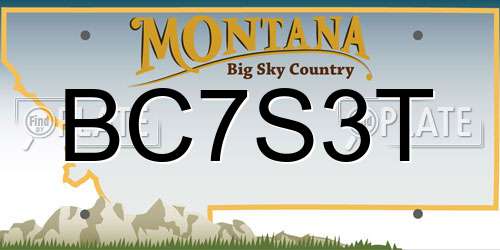 BC7S3T Montana License Plate