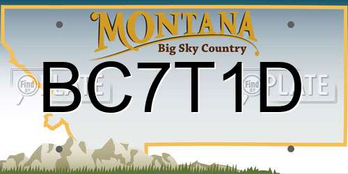 BC7T1D Montana License Plate