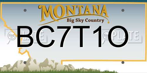 BC7T1O Montana License Plate