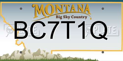 BC7T1Q Montana License Plate