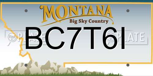 BC7T6I Montana License Plate
