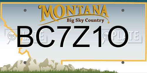 BC7Z1O Montana License Plate