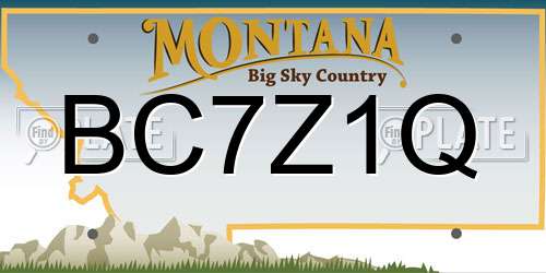BC7Z1Q Montana License Plate