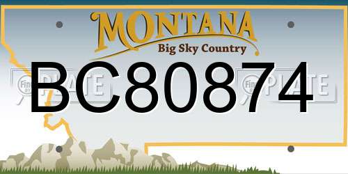 BC80874 Montana License Plate