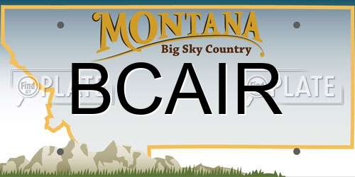 BCAIR Montana License Plate