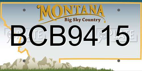 BCB9415 Montana License Plate