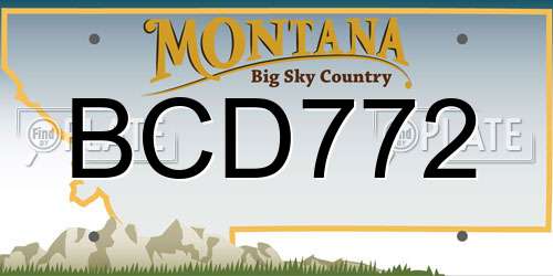 BCD772 Montana License Plate