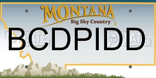 BCDPIDD Montana License Plate