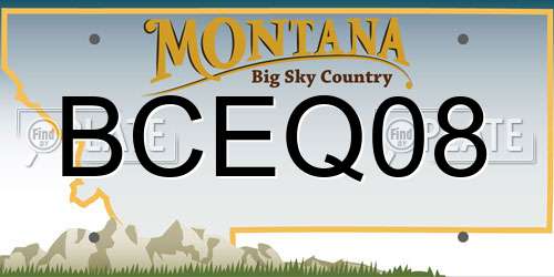 BCEQ08 Montana License Plate