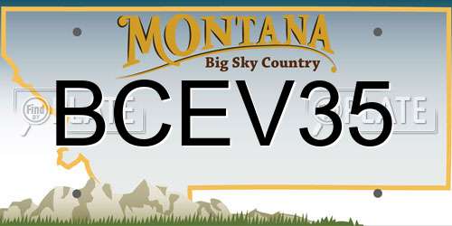 BCEV35 Montana License Plate