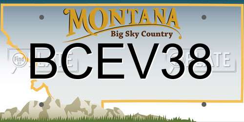 BCEV38 Montana License Plate