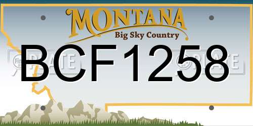 BCF1258 Montana License Plate