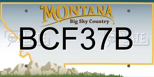 BCF37B Montana License Plate