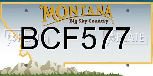 BCF577 Montana License Plate