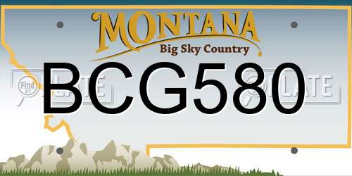 BCG580 Montana License Plate