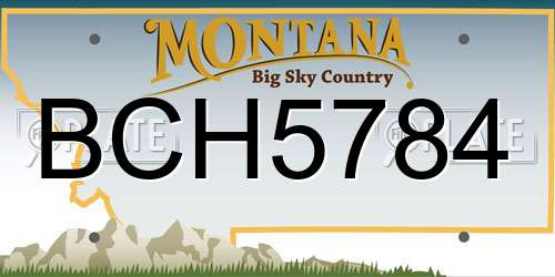 BCH5784 Montana License Plate