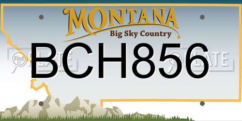 BCH856 Montana License Plate