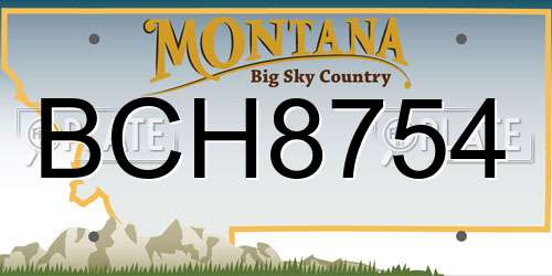 BCH8754 Montana License Plate