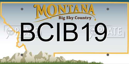 BCIB19 Montana License Plate