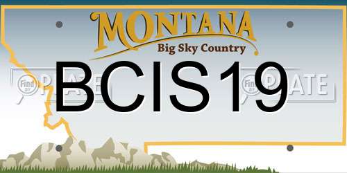 BCIS19 Montana License Plate