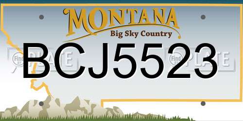 BCJ5523 Montana License Plate