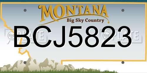 BCJ5823 Montana License Plate