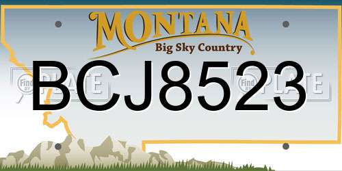 BCJ8523 Montana License Plate