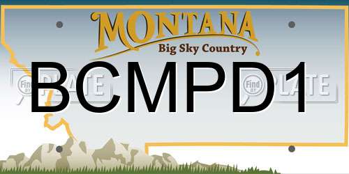 BCMPD1 Montana License Plate