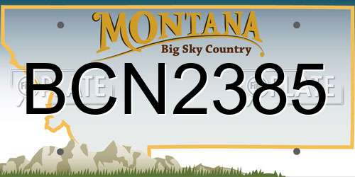 BCN2385 Montana License Plate