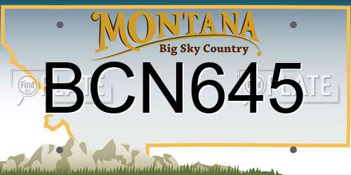 BCN645 Montana License Plate