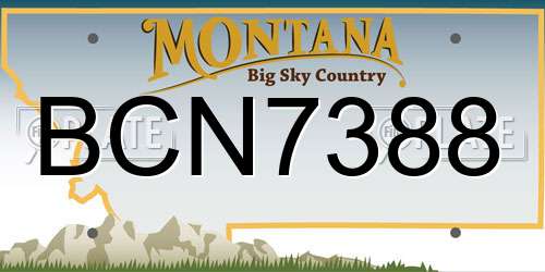 BCN7388 Montana License Plate