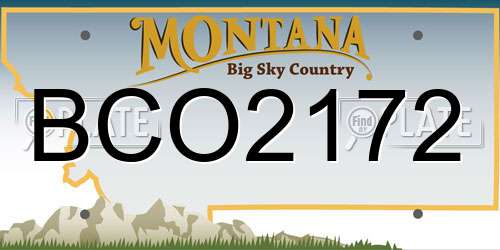 BCO2172 Montana License Plate