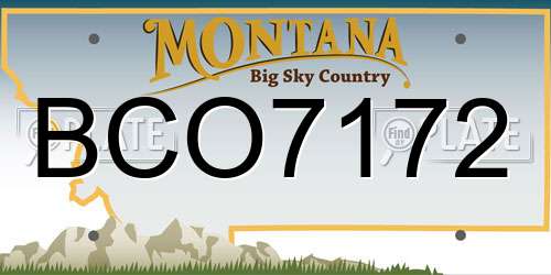 BCO7172 Montana License Plate