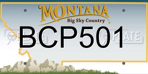 BCP501 Montana License Plate