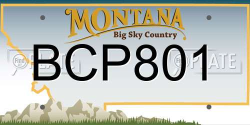 BCP801 Montana License Plate