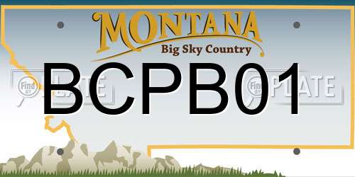BCPB01 Montana License Plate