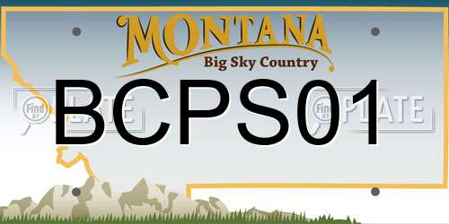BCPS01 Montana License Plate