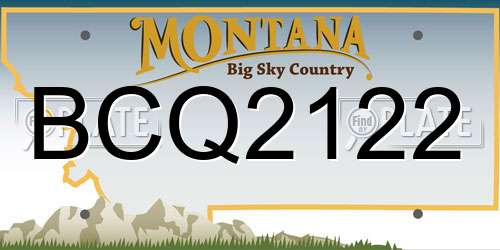 BCQ2122 Montana License Plate