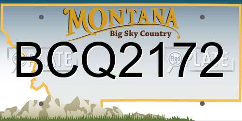 BCQ2172 Montana License Plate