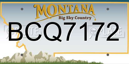 BCQ7172 Montana License Plate