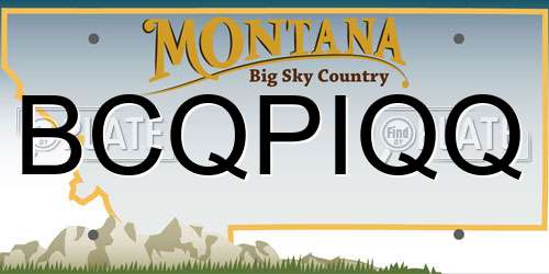 BCQPIQQ Montana License Plate