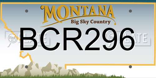 BCR296 Montana License Plate