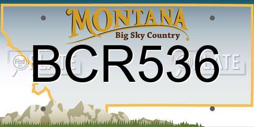 BCR536 Montana License Plate