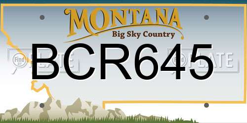 BCR645 Montana License Plate