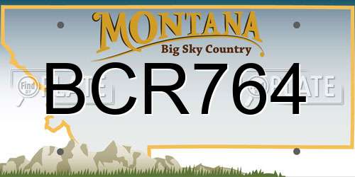 BCR764 Montana License Plate