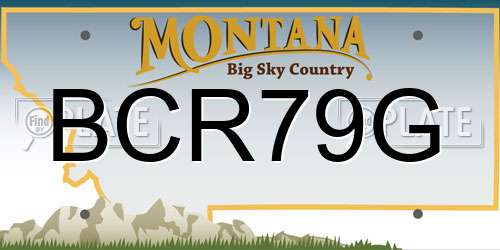 BCR79G Montana License Plate