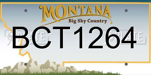 BCT1264 Montana License Plate