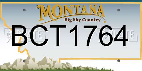 BCT1764 Montana License Plate